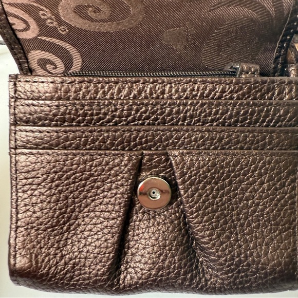Unavailable-Vintage‎ Y2K Brighton Heart Crossbody Organizer Wallet Purse Brown - Picture 7 of 16